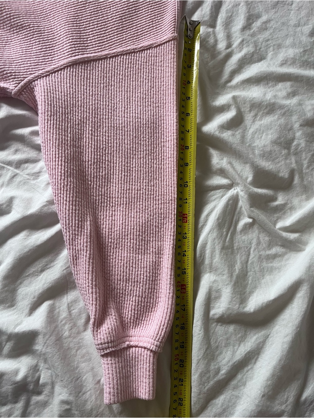 Aerie Pink Oversized Waffle Knit V-Neck Pullover Sweater XS - Picture 11 of 13